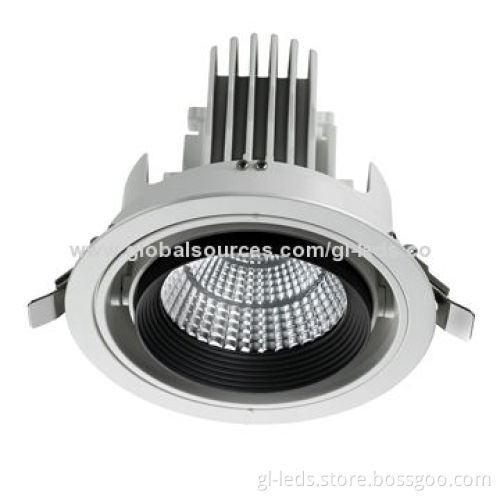 High-lumen 5-year Warranty 30W Rotatable LED Downlight with 100-240V AC Input Voltage